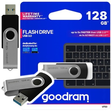 Pendrive GOODRAM 128GB UTS3 USB 3.0 Czarny USB 3.2 Gen 1 Windows MacOS