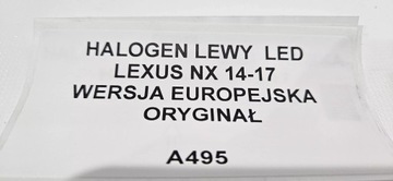 HALOGEN LEVÝ LED LEXUS NX 2014-17 EVROPA ORIGINÁLNÍ