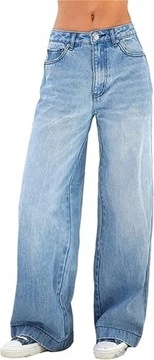 Damskie dżinsy Y2k Fashion Loose Proste Spodnie