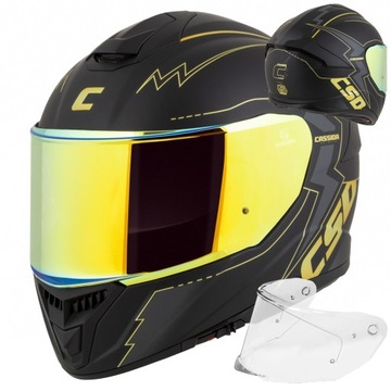 CASSIDA KASK MOTOCYKLOWY GT2.1 + ZŁOTA SZYBA L