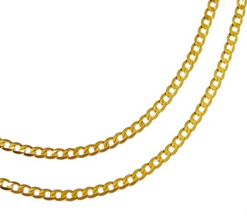 ZŁOTY ŁAŃCUSZEK PANCERKA 585 MOCNY PEŁNY 50 CM