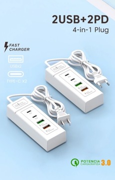 4-портовое зарядное устройство USB PD, тип C, 20 Вт, быстрое зарядное устройство, настенные зарядные устройства, адаптер питания 3