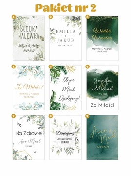 50 наклеек на бутылки, свадебные сувениры