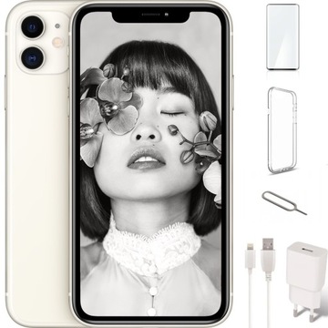 SMARTFON IPHONE 11 128 GB | BATERIA 100% | PREMIUM A+ | BIAŁY / WHITE