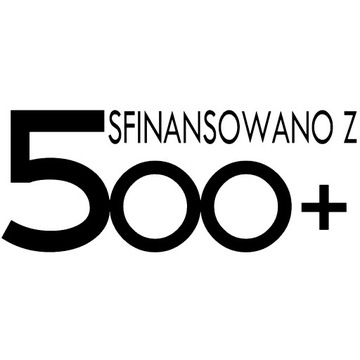 Naklejka SFINANSOWANO Z 500+ na Samochód Auto Motor Śmieszna 15cm