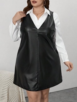 Shein zestaw sukienka czarna i biała koszula plus size 3XL