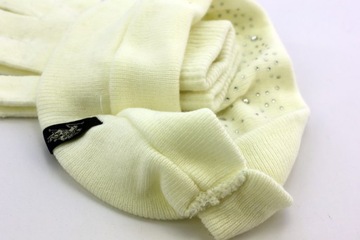 Zestaw zimowy damski opaska na uszy i rękawiczki U.S. Polo Assn. cyrkonie