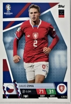 EURO 2024 TOPPS MATCH ATTAX CZE 5 DAVID ZIMA CZECHY