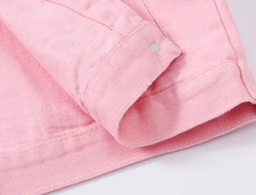 Pink Spring New Colorful Denim Coat Women's Short