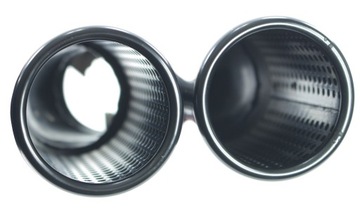 KOŃCÓWKA TŁUMIKA podwójna okrągła czarna do 54 mm