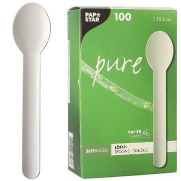 Łyżki papierowe eko bio ekologiczne 15,5 cm 100szt
