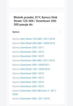 Переднее крыло Kymco Downtown 200/300 Dink Street 125/300 61100-LEA7-E00