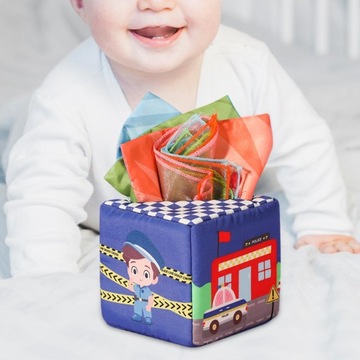 Салфетки Busy Wipes Box Activity Полотенца для рук Салфетки Busy Pull синего цвета