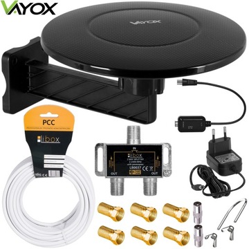 ANTENA DVB-T2 DIGITAL360 MUX8 LTE ZESTAW 2TV VAYOX