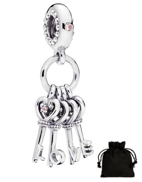 CHARMS ZAWIESZKA KLUCZE MIŁOŚCI LOVE + WORECZEK