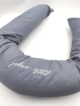 Подушка для беременных + два покрытия - листья - серая вафля