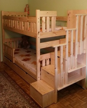 Solidne i mocne ŁÓŻKA LOZKO PIĘTROWE ZE SCHODAMI