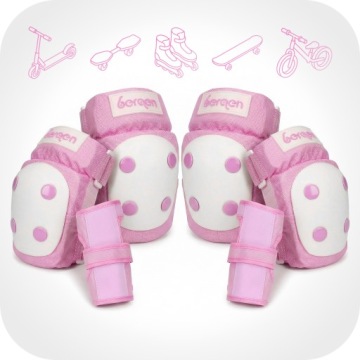 Комплект защиты для детских роликовых коньков BERGEN XS розовый