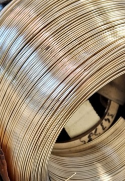 Drut Brązowy 1,5 mm Brąz twardy sprężysty Cu 98,77 % - drut spawalniczy