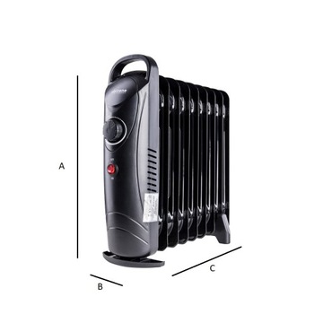 GRZEJNIK ELEKTRYCZNY 900 WATT OLEJOWY 9 ŻEBEREK TERMOSTAT ŻEBERKOWY OLEJAK