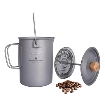 Tytanowy Kubek Turystyczny Boundless Voyage z Zaparzaczem 900ml Ti1581C