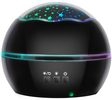 Obrotowa Lampka Nocna Projektor Nieba Gwiazd 2w1