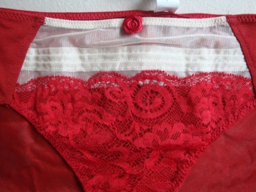 INTIMISSIMI czerwone majtki koronka tiul retro triumph tezenis S