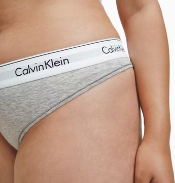 CALVIN KLEIN PLUS SIZE STRINGI SZARE LOGO XL P8B