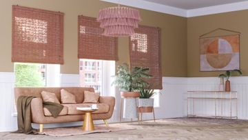 Римская штора, бамбуковая штора на окно 150х220 см ВИШНЯ