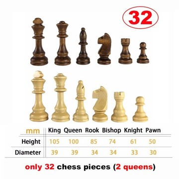 32/34/2 sztuk drewniany zestaw szachowy king wysokość 105mm gra w szachy w