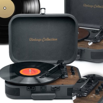 GRAMOFON VINTAGE MUSE GŁOŚNIKI PRZENOŚNY 33/45/78 RPM BLUETOOTH USB + RYSIK