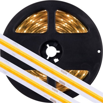 Taśma LED COB 24V 10W/m IP20 biała ciepła