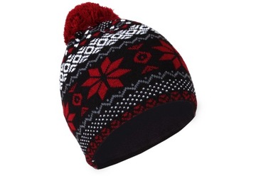 CIEPŁA POLSKA CZAPKA ZIMOWA Z POMPONEM OCIEPLANA