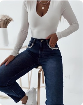 SPODNIE DAMSKIE MOM JEANS MODELUJĄCE PUSH UP 34 XS