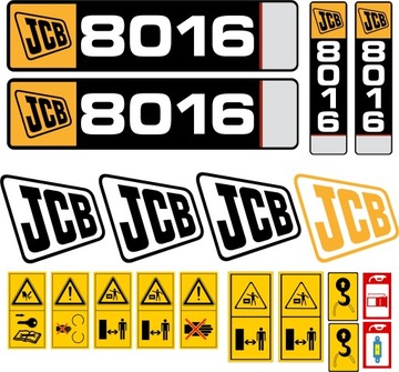 NAKLEJKI JCB 8016 MINIKOPARKA LAMINOWANE