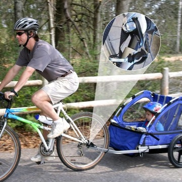 РУЧКА ДЛЯ ВЕЛОСИПЕДНОГО ПРИЦЕПА ДЛЯ СТУПИЦЫ ОСИ + 3 ЗАЖИМА КРЕПЛЕНИЯ