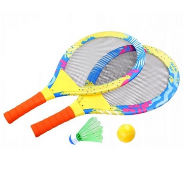 782915 DUŻE PATELKI RAKIETKI Z DUŻĄ LOTKĄ I PIŁKĄ BADMINTON