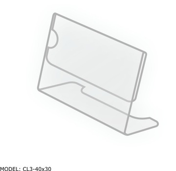 Cenówka CL3 z plexi, Stojak na cenę, opis 40x30