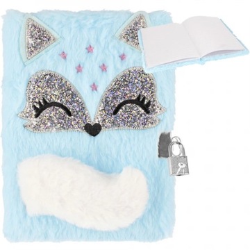 PAMIĘTNIK PLUSZOWY NOTES WŁOCHACZ NA KŁÓDKĘ LIS LISEK Z OGONKIEM