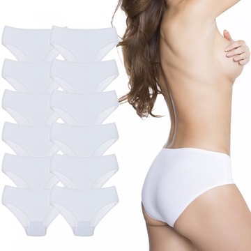 12 x Figi Majtki Damskie Klasyczne Bawełniane Bikini Zestaw Komplet MORAJ