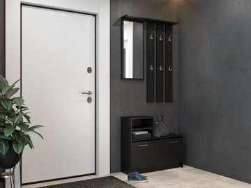 ВЕШАЛКА ДЛЯ ГАРДЕРОБА, ЗЕРКАЛО, ШКАФ ДЛЯ ОБУВИ, ЧЕРНЫЙ