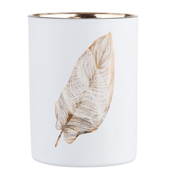 Świecznik szklany na tealight glamour Altom Design Złoty Liść 12,5 cm