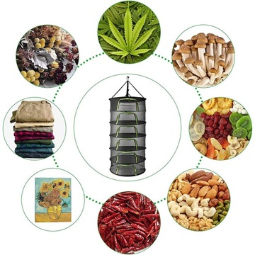 ПОДВЕСНАЯ СЕТКА ДЛЯ СУШКИ ТРАВ, 6-СЛОЙНАЯ СУШИЛКА ДЛЯ РАСТЕНИЙ, МЯСА