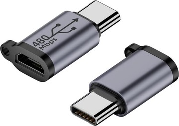 ADAPTER PRZEJŚCIÓWKA KABLA MICROUSB DO TYPE-C 480MBPS 18W 5V 2A V1
