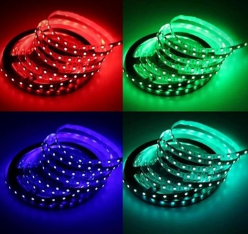 Светодиодная лента 5050 SMD RGB 60D/м 300LED разноцветная 1м