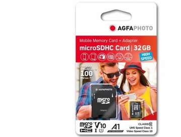 Karta AGFA MicroSDHC Micro SDHC 32GB 100MB/s U1 V10 MicroSD + ADAPTER