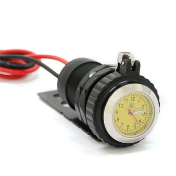 Ładowarka motocyklowa USB z ZEGARKIEM