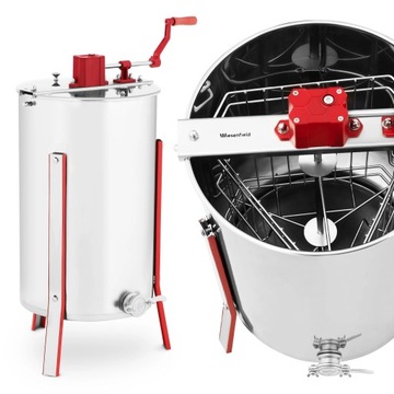 Ручная медогонка с 3-мя рамками, изготовлена ​​из нержавеющей стали.