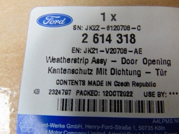 ПРОКЛАДКА ДВЕРИ FORD TRANSIT CUSTOM JK21-V20708-AE