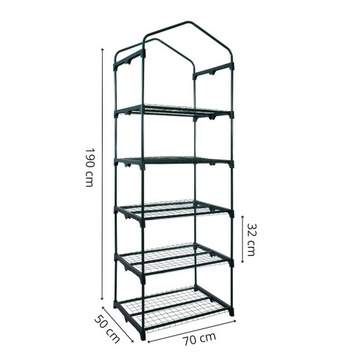 САД ТЕПЛИЦА БАЛКОН 5 полок 190x70x50см UV4 для БАЛКОНА ПЛЕНКА